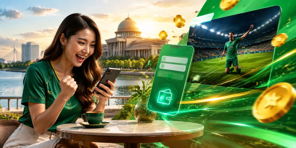 Pengguna menyemak odds perlawanan melalui telefon pintar di Putrajaya